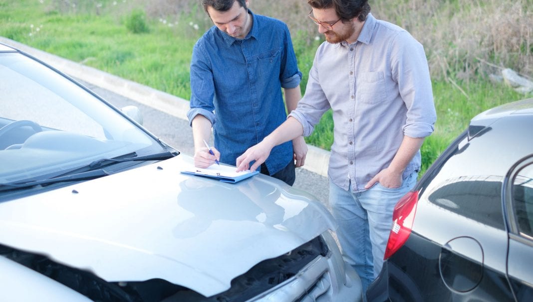 car accident negotiation scene of car accident
