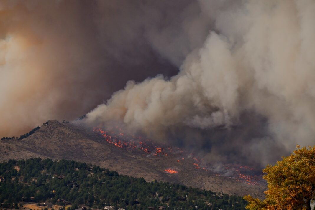 wildfire out of control wildfire depicted