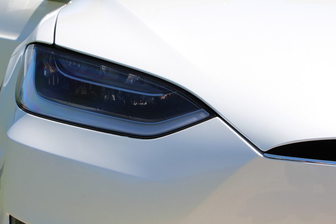 tesla White Tesla depicted