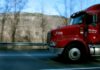 New Mexico Police Respond to Fatal I-40 Crash Pileup semi-truck depicted driving on highway